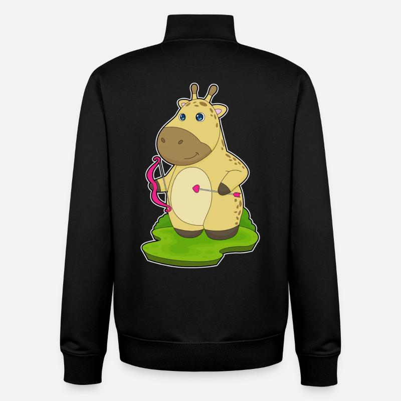 Giraffe Bogenschütze Bogen - Unisex Organic Zip Sweatshirt von Stanley/Stella - Schwarz