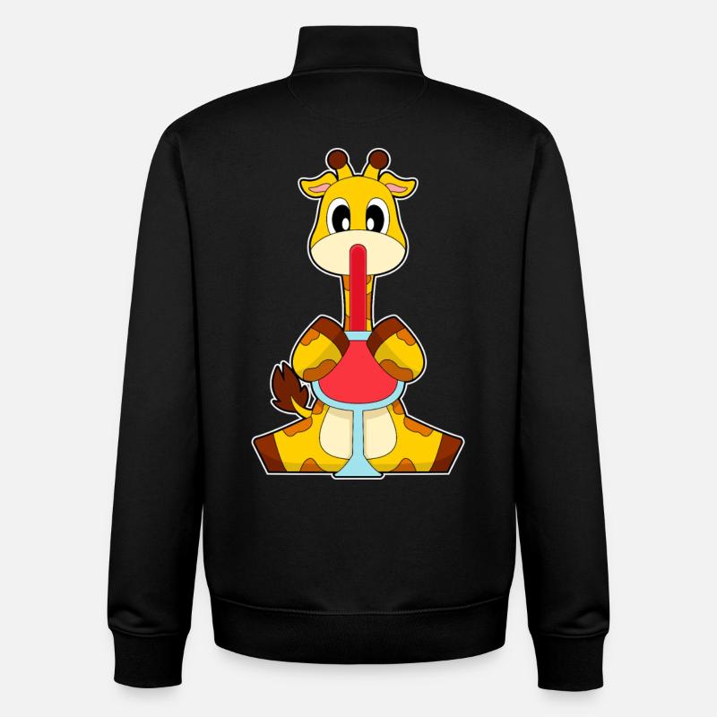 Giraffe Rotwein - Unisex Organic Zip Sweatshirt von Stanley/Stella - Schwarz
