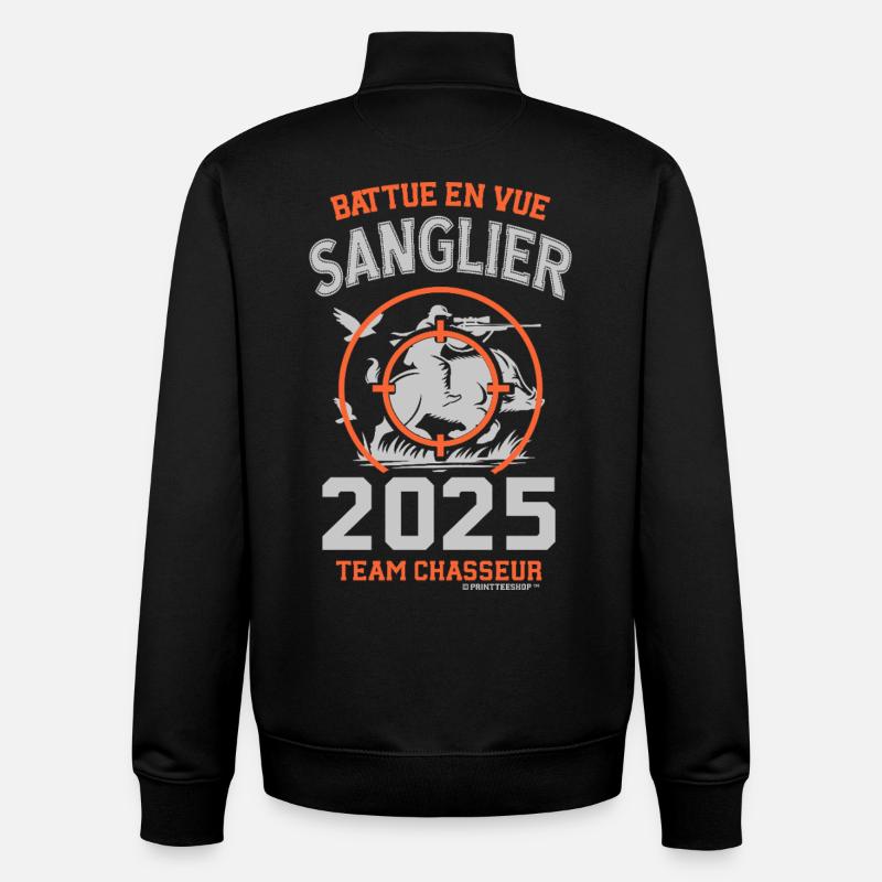 Driven Boar 2025 Hunter Equipment - Unisex Organic Zip Sweatshirt by Stanley/Stella - black