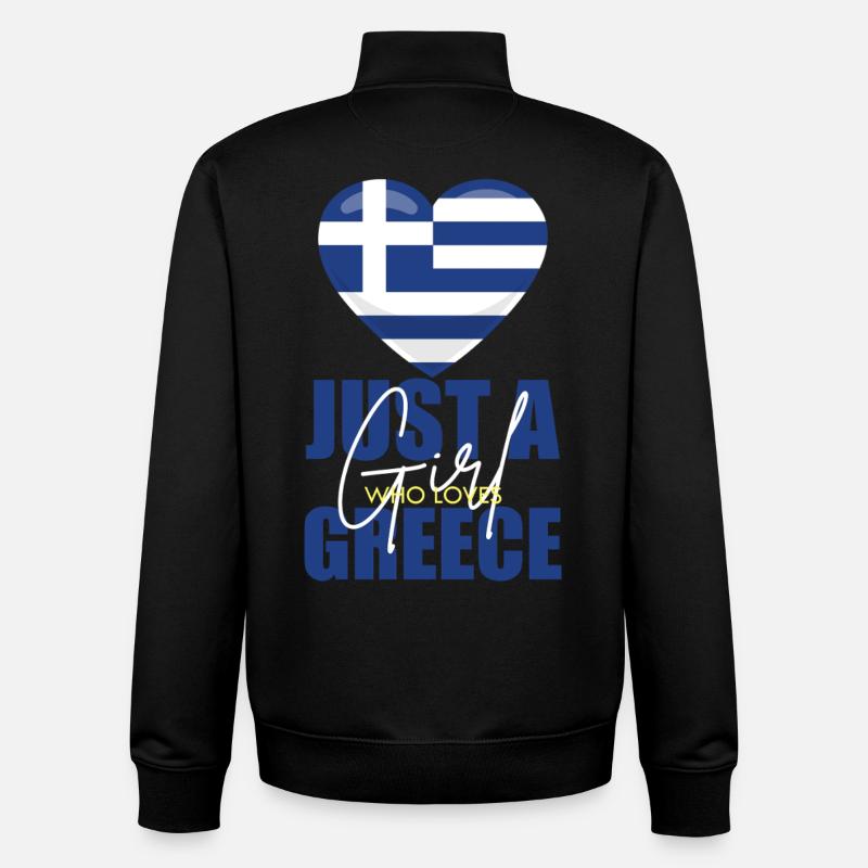 Herz mit Griechischer Flagge - Unisex Organic Zip Sweatshirt von Stanley/Stella - Schwarz