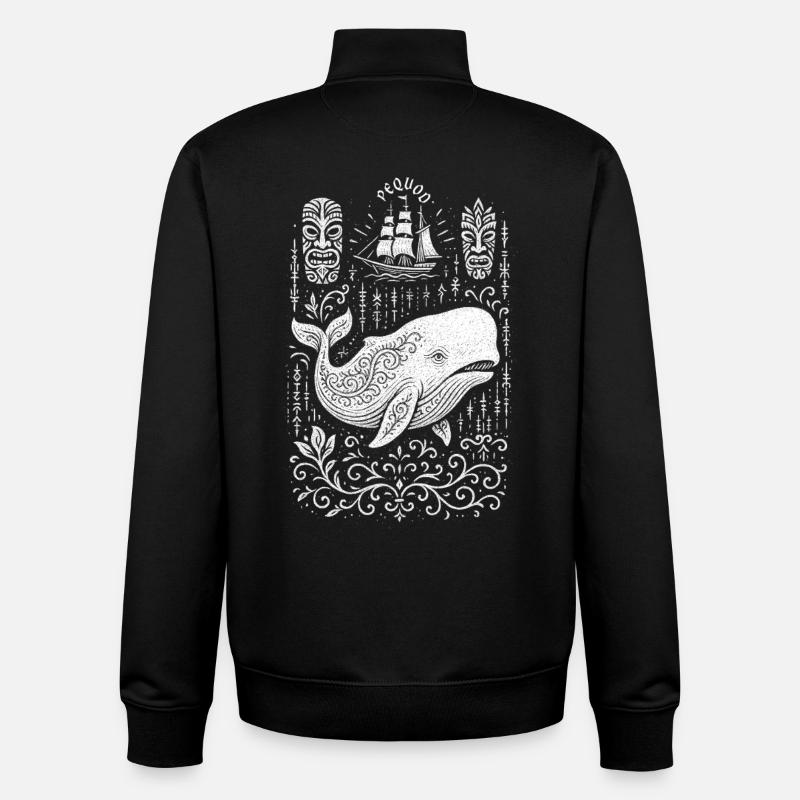 Moby Dick - Unisex Organic Zip Sweatshirt by Stanley/Stella - black