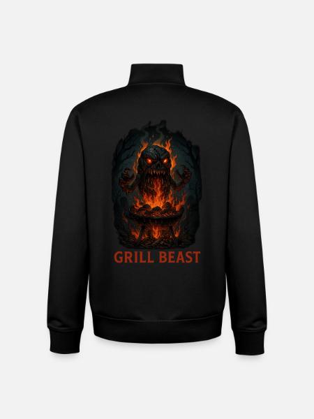 Grill Beast - Unisex Organic Zip Sweatshirt by Stanley/Stella - black