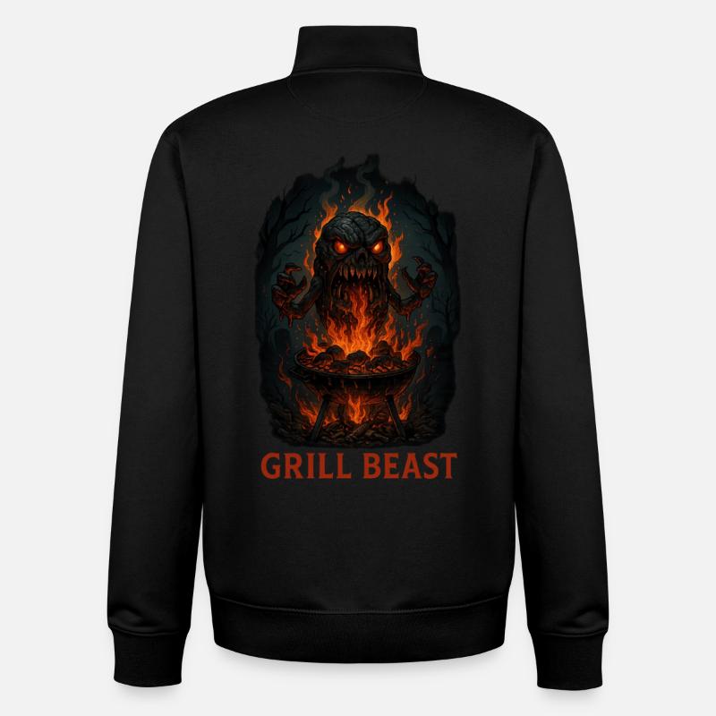 Grill Beast - Unisex Organic Zip Sweatshirt by Stanley/Stella - black