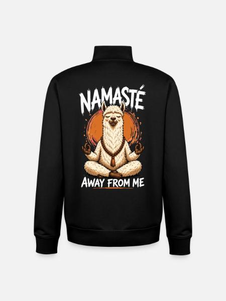 Namaste Lama Meditation Yoga Motif - Unisex Organic Zip Sweatshirt by Stanley/Stella - black