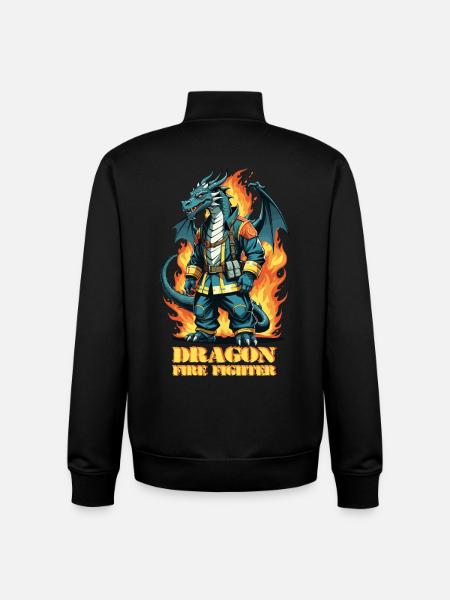 Dragon Fire Brigade - Unisex Organic Zip Sweatshirt by Stanley/Stella - black