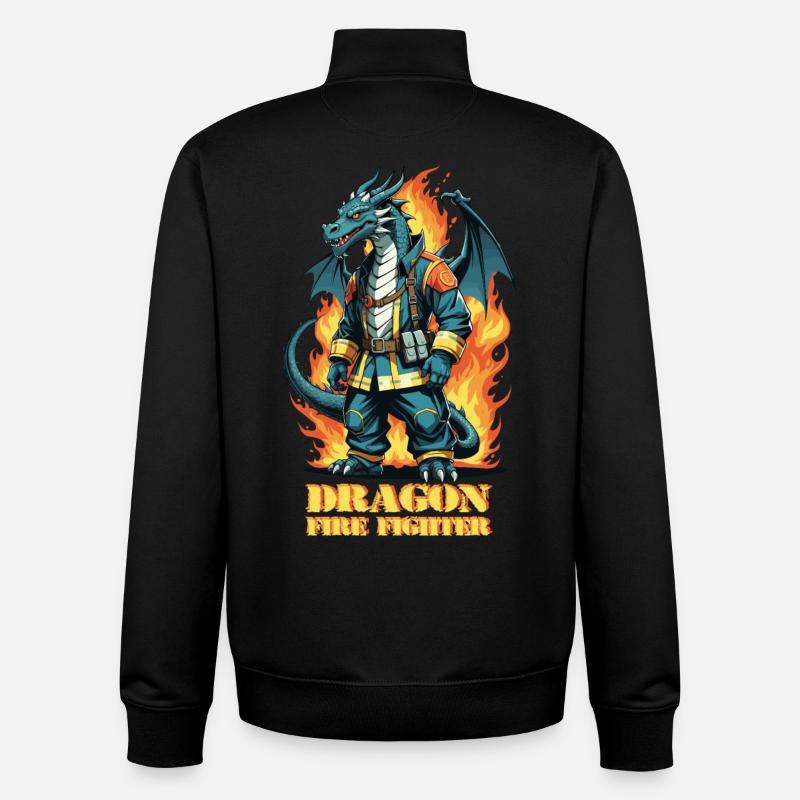 Dragon Fire Brigade - Unisex Organic Zip Sweatshirt by Stanley/Stella - black