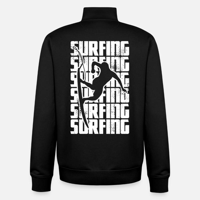 Surfen - Unisex Organic Zip Sweatshirt von Stanley/Stella - Schwarz