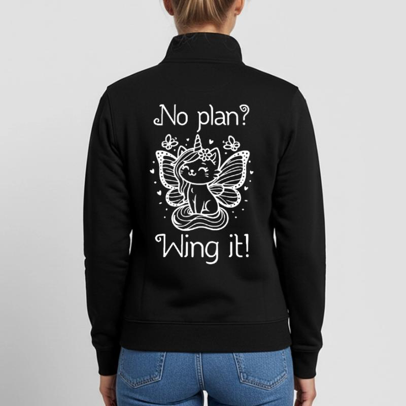 Pas de plan Aile C’est un chat licorne ailé Sweat zippé unisexe en coton bio Stanley/Stella