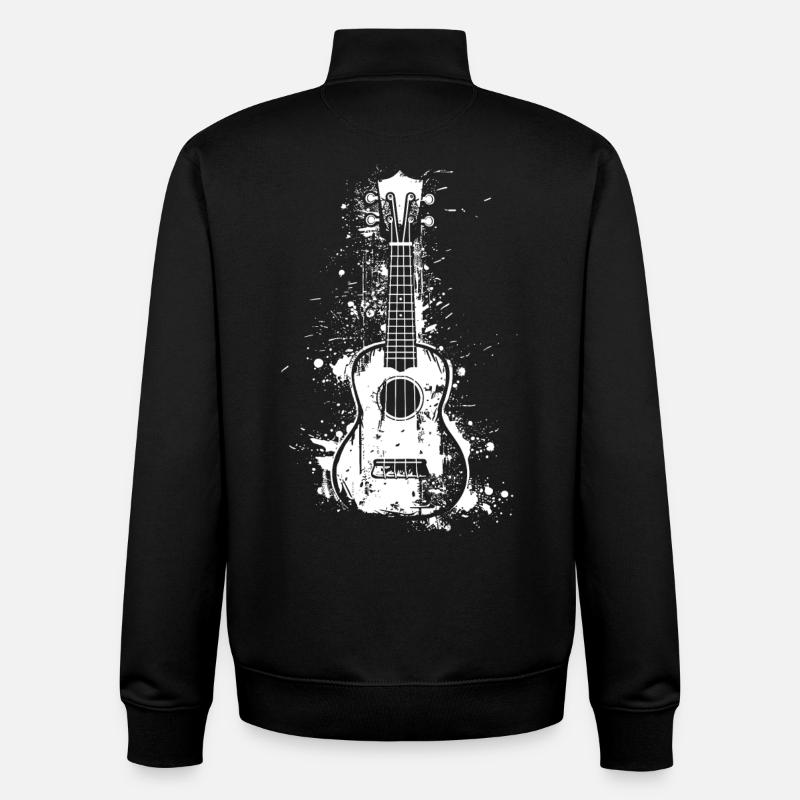 Ukulele Graffiti - Unisex Organic Zip Sweatshirt by Stanley/Stella - black