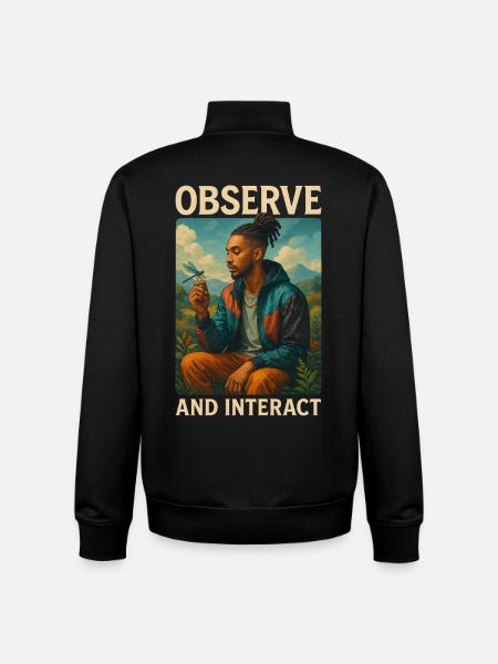 Observe & Interact - Unisex Organic Zip Sweatshirt by Stanley/Stella - black