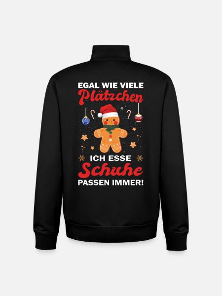 Weihnachtsgeschenk Lebkuchenmann Plätzchen Schuhe - Unisex Organic Zip Sweatshirt von Stanley/Stella - Schwarz