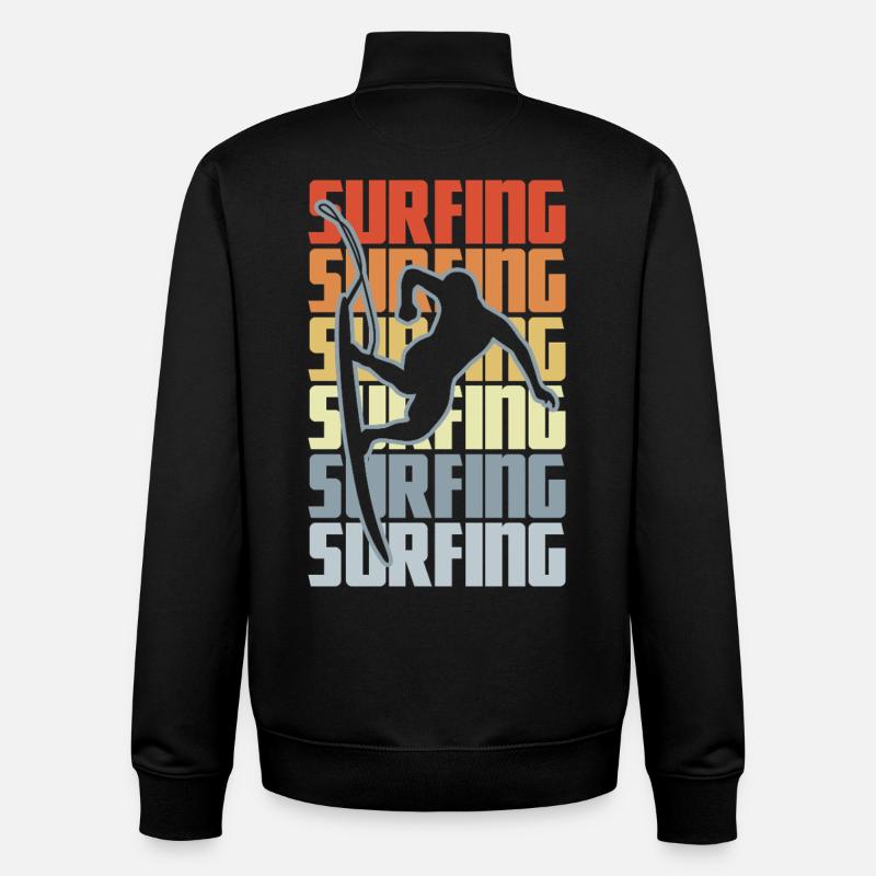 Surf coach - Unisex Organic Zip Sweatshirt by Stanley/Stella - black