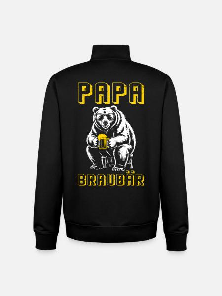 Dad-to-be PAPA BRAUBÄR Funny - Unisex Organic Zip Sweatshirt by Stanley/Stella - black