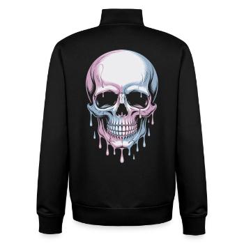 Kawaii Pastel Goth Totenschädel - Unisex Organic Zip Sweatshirt von Stanley/Stella - Schwarz - Hinten - AI Model Male 185 light (185cm)