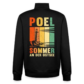 POEL SOMMER AN DER OSTSEE Retro Lustiges - Unisex Organic Zip Sweatshirt von Stanley/Stella - Schwarz - Hinten - AI Model Male 185 light (185cm)