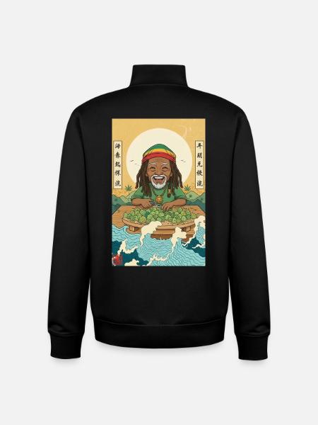 Kawaii Weed Smoker - Unisex Organic Zip Sweatshirt by Stanley/Stella - black