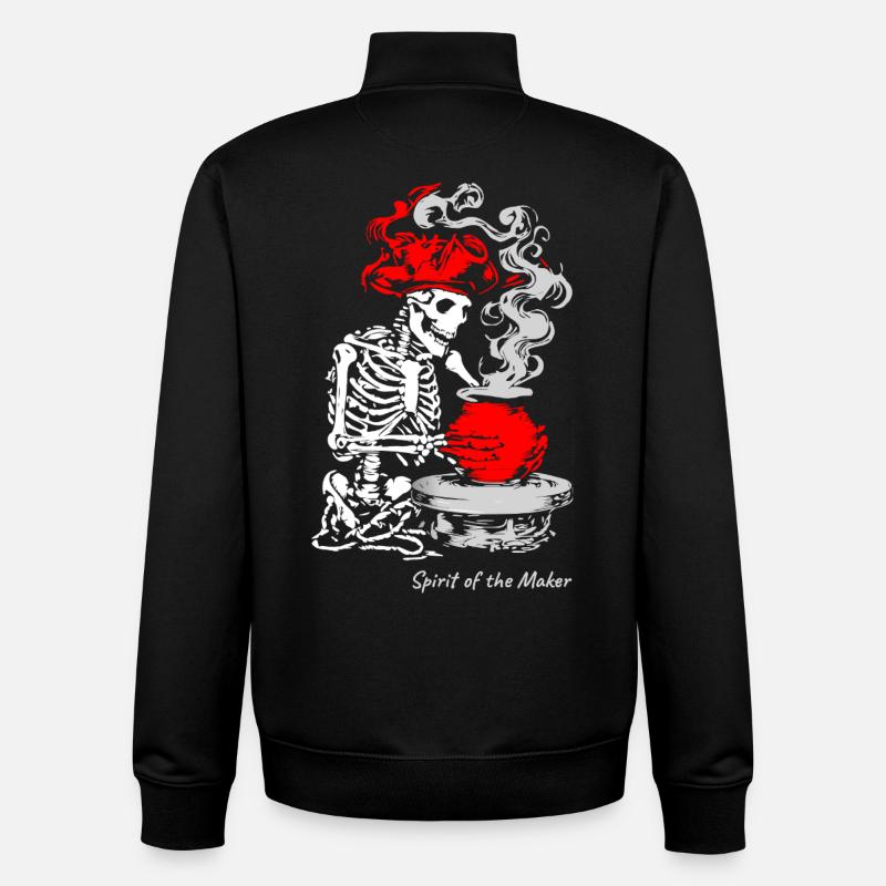 Der Geist des Schöpfers – Skelett-Handwerksdesign - Unisex Organic Zip Sweatshirt von Stanley/Stella - Schwarz