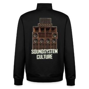 Culture Soundsystem - Sweat zippé unisexe en coton bio Stanley/Stella - noir - Dos - AI Model Male 185 light (185cm)