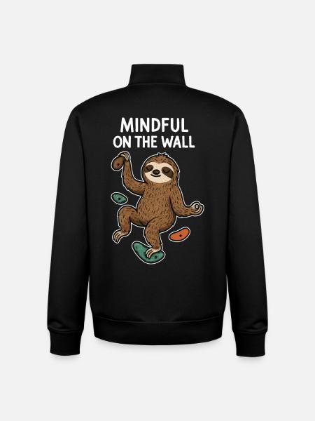 Mindful on the Wall – Zen-sena på väggen - Unisex sweatshirt med dragkedja i ekologisk bomull Stanley/Stella - svart