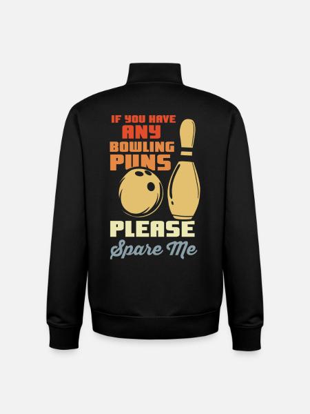 Bowler joke - Unisex Organic Zip Sweatshirt by Stanley/Stella - black
