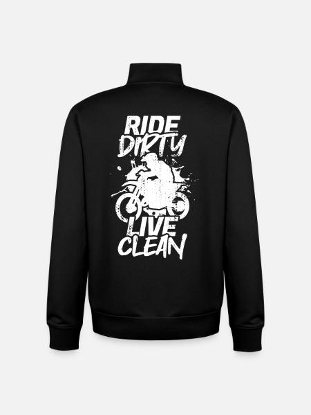 Ride Dirty Live Clean - Unisex Organic Zip Sweatshirt by Stanley/Stella - black