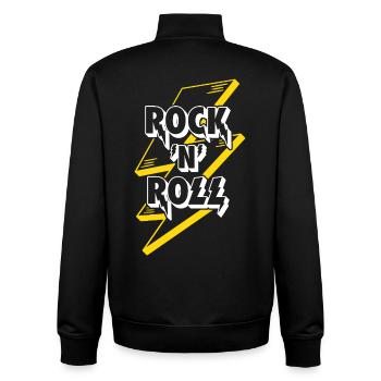 Rock'N'Roll Text Logo With Lightning - Unisex Organic Zip Sweatshirt by Stanley/Stella - black - Back - AI Model Male 185 light (185cm)