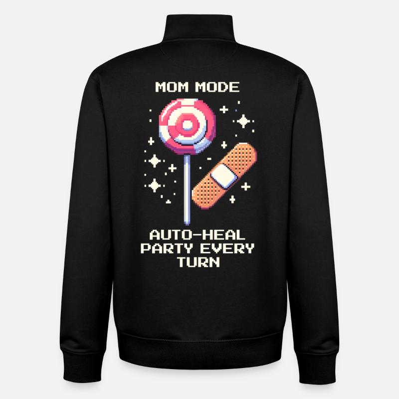 Mama-Modus: Auto-Heal jede Runde | Eltern - Unisex Organic Zip Sweatshirt von Stanley/Stella - Schwarz