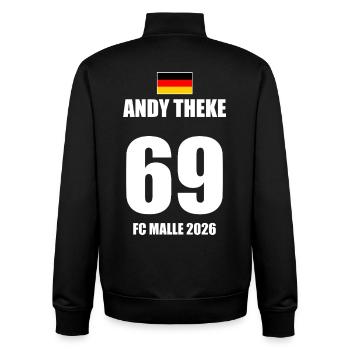 Malle 2026 Andy Theke 69 FC Malle 2026 - Unisex Organic Zip Sweatshirt by Stanley/Stella - black - Back - AI Model Male 185 light (185cm)