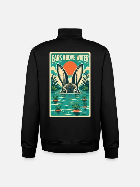 EARS ABOVE WATER - Unisex Organic Zip Sweatshirt by Stanley/Stella - black