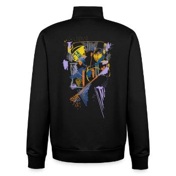Architecture Abstrait - Sweat zippé unisexe en coton bio Stanley/Stella - noir - Dos - AI Model Male 185 light (185cm)