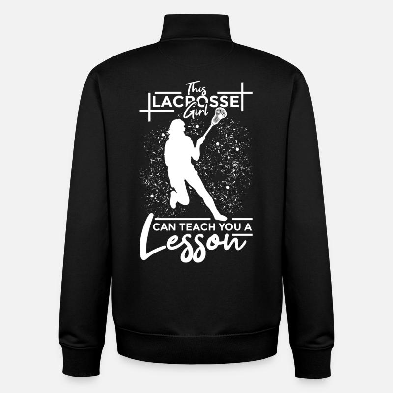 Lacrosse Mädchen - Unisex Organic Zip Sweatshirt von Stanley/Stella - Schwarz