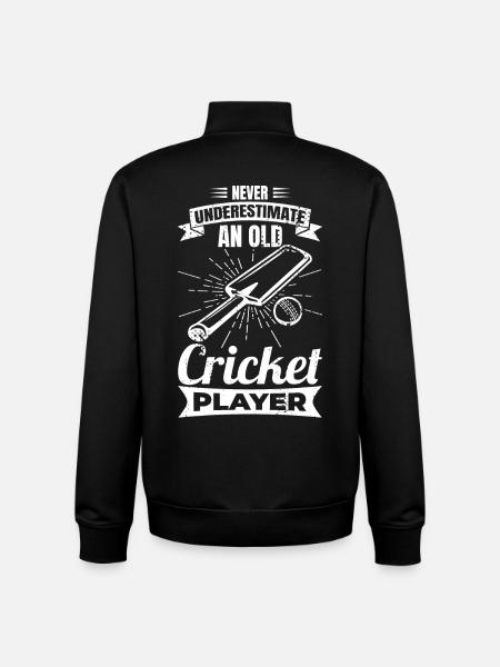 Never underestimate old cricketers - Unisex Organic Zip Sweatshirt by Stanley/Stella - black
