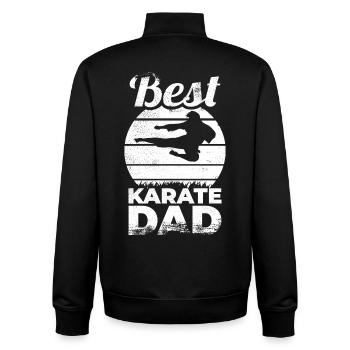 Best Karate Dad - Unisex Organic Zip Sweatshirt by Stanley/Stella - black - Back - AI Model Male 185 light (185cm)