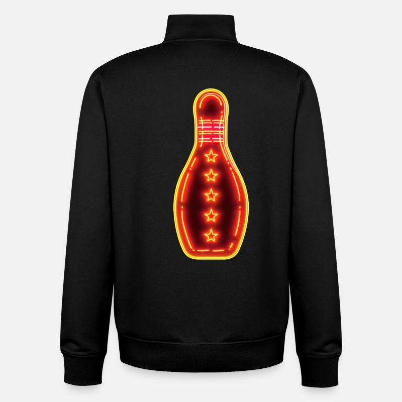 Bowling rétro - Sweat zippé unisexe en coton bio Stanley/Stella - noir