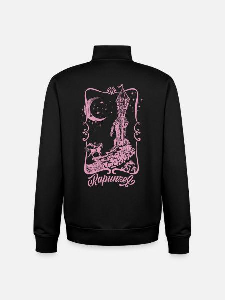 Rapunzel Tower Pink Silhouette - Unisex Organic Zip Sweatshirt by Stanley/Stella - black