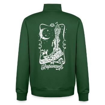 Rapunzel Tower Silhouette Princess - Unisex Organic Zip Sweatshirt by Stanley/Stella - bottle green - Back - AI Model Male 185 dark (185cm)