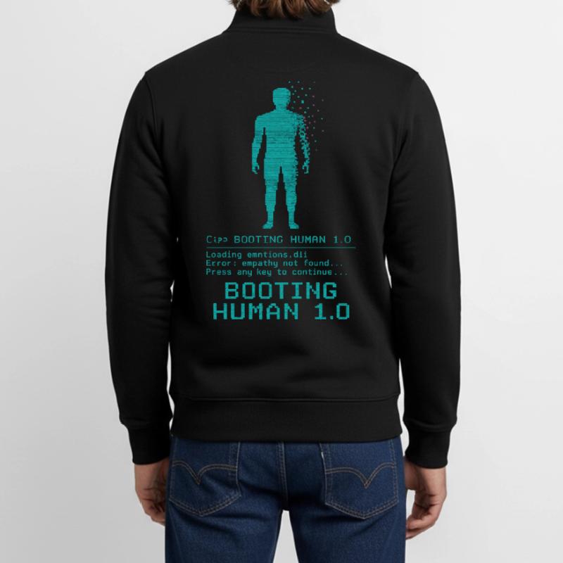 Booting Human 1.0 Empathy Error Unisex Organic Zip Sweatshirt by Stanley/Stella