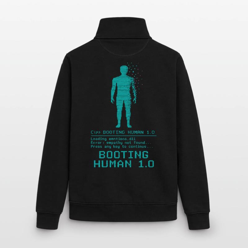 Booting Human 1.0 Empathy Error Unisex Organic Zip Sweatshirt by Stanley/Stella