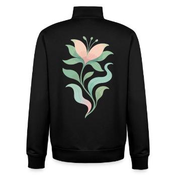 Pastel Bloom Botanical Flow - Unisex Organic Zip Sweatshirt von Stanley/Stella - Schwarz - Hinten - AI Model Male 185 light (185cm)