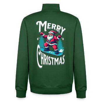 Snowboard Santa Claus - Unisex Organic Zip Sweatshirt von Stanley/Stella - Flaschengrün - Hinten - AI Model Male 185 dark (185cm)