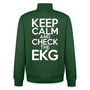 Cardiac Tech Keep Calm And Check Cardiac Imaging - Unisex Organic Zip Sweatshirt von Stanley/Stella - Flaschengrün - Hinten - AI Model Male 185 dark (185cm)