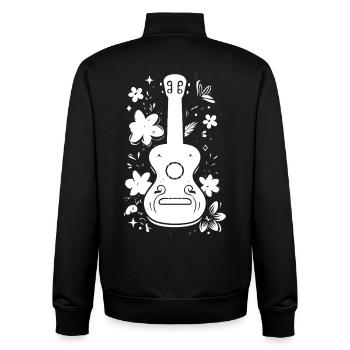 Graphismes Ukulélé - Sweat zippé unisexe en coton bio Stanley/Stella - noir - Dos - AI Model Male 185 light (185cm)