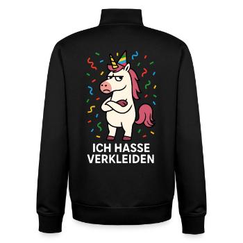 Carnival Muffle Costume Funny Unicorn Dress Up - Unisex Organic Zip Sweatshirt by Stanley/Stella - black - Back - AI Model Male 185 light (185cm)