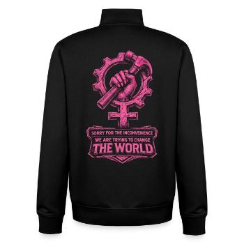 Feminismus Feministin Feminist - Unisex Organic Zip Sweatshirt von Stanley/Stella - Schwarz - Hinten - AI Model Male 185 light (185cm)