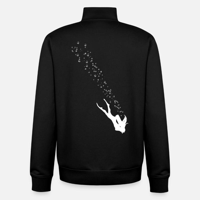 Bulles de Plongeuse - Sweat zippé unisexe en coton bio Stanley/Stella - noir