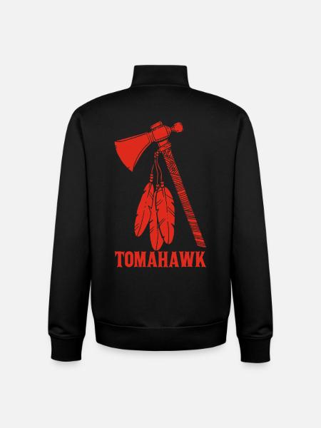 red tomahawk - Unisex Organic Zip Sweatshirt by Stanley/Stella - black