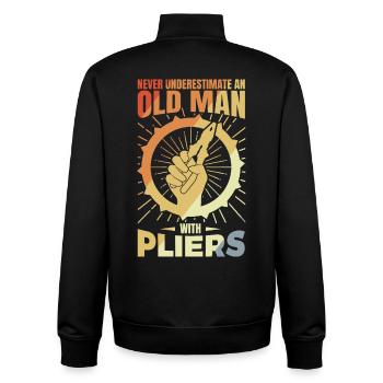 Alter Elektroniker - Unisex Organic Zip Sweatshirt von Stanley/Stella - Schwarz - Hinten - AI Model Male 185 light (185cm)