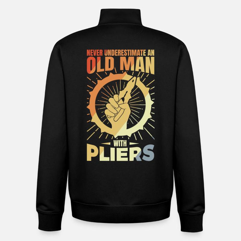 Old electronics technician - Unisex Organic Zip Sweatshirt by Stanley/Stella - black