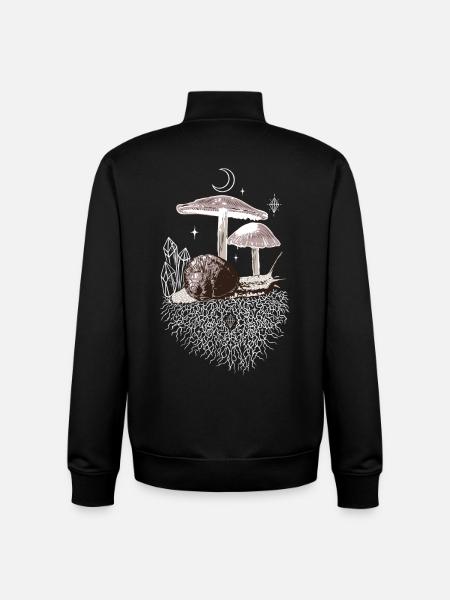 Mushrooms Vineyard Snail Crystals - Unisex Organic Zip Sweatshirt by Stanley/Stella - black