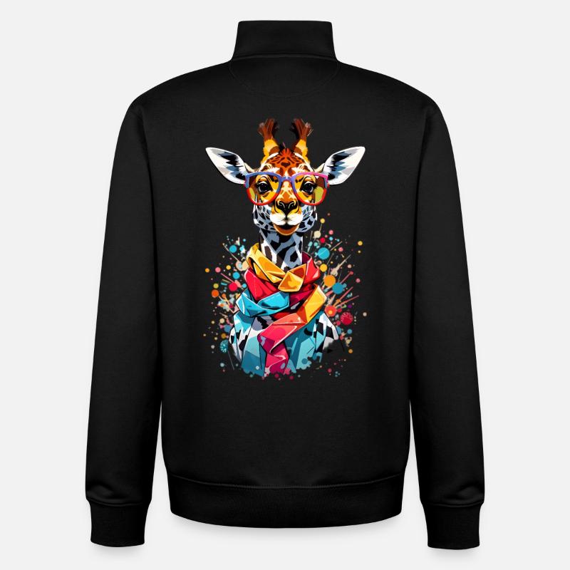 Coole Giraffe - Unisex Organic Zip Sweatshirt von Stanley/Stella - Schwarz